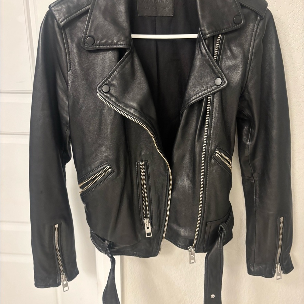 All Saints Black Leather Jacket